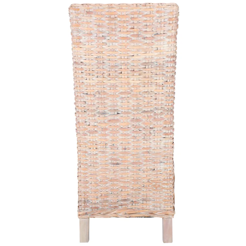 Set of 2 Natural Wicker Dining Chairs 19W x 22D x 41H, Boho Coastal Style