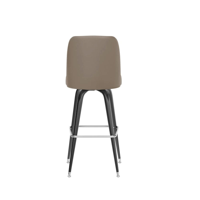 2-Pack Metal Barstools with Swivel Vinyl Bucket Seat & Footrest