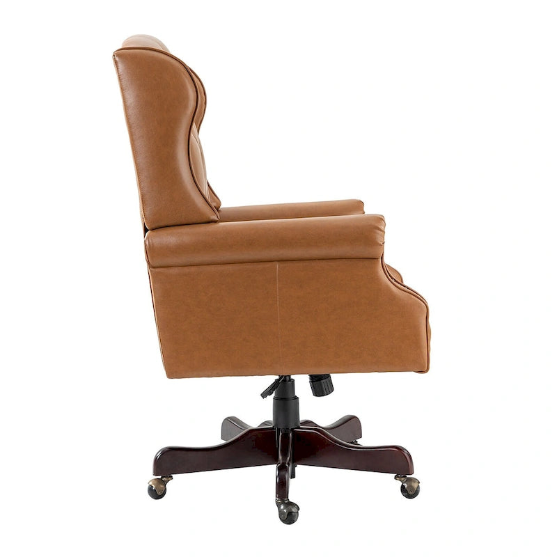 Modern swivel executive chair with tufted backrest