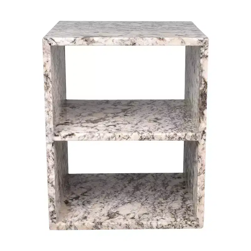 JONATHAN Y Sloane 20 Modern Natural Marble Handmade Rectangular 2-Shelf End Table