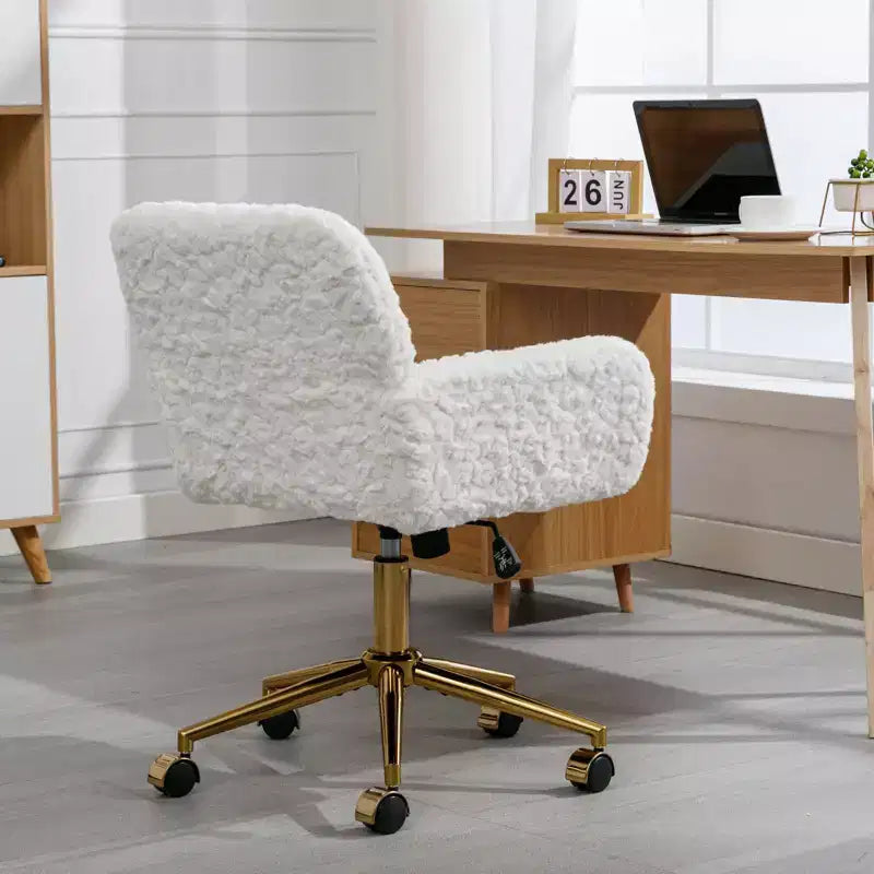 TUYOHW Luxury Velvet Swivel Office with Reclining Back,Chic Height Adjustable Ergonomics Computer Chair with Wheels,Versatile Vanity Chairs
