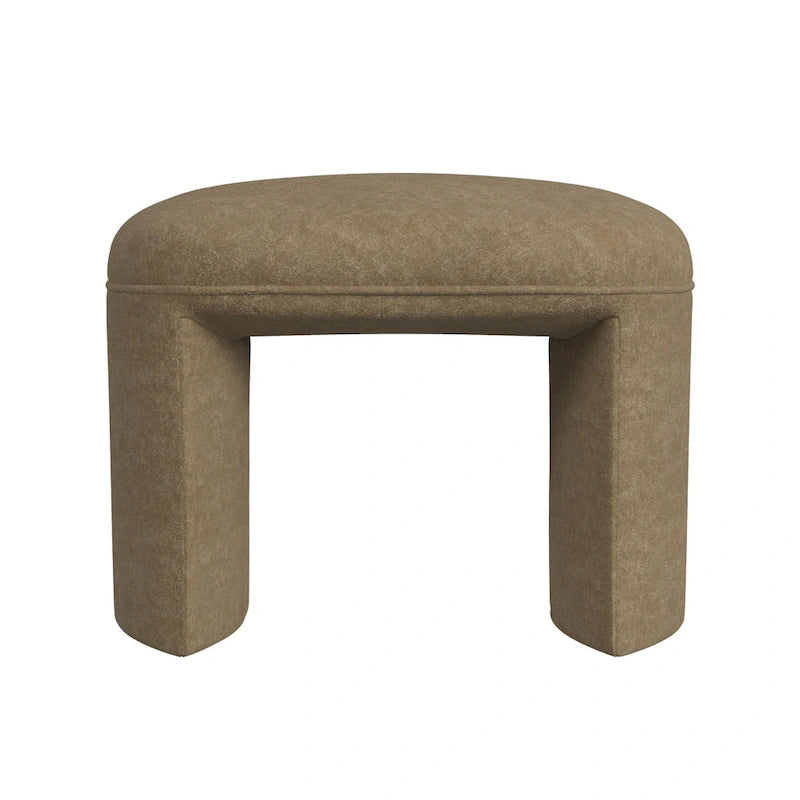 Modern Upholstered Ottoman with Boucle and Velvet Fabric Options