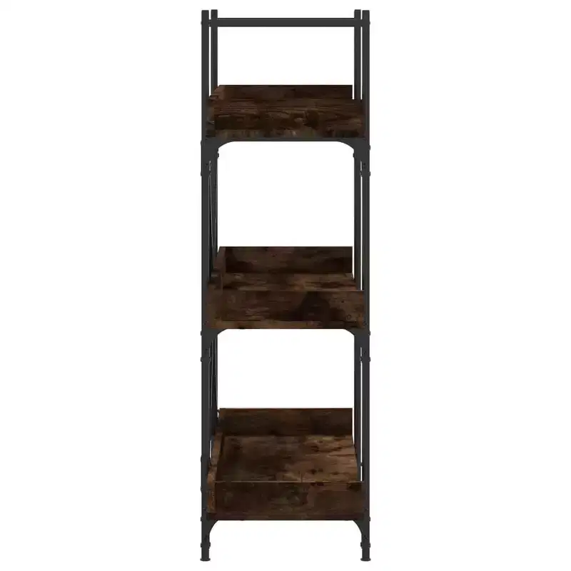 vidaXL Bookcase Brown oak Engineered wood and metal 39.4 x 13.0 x 42.7 in