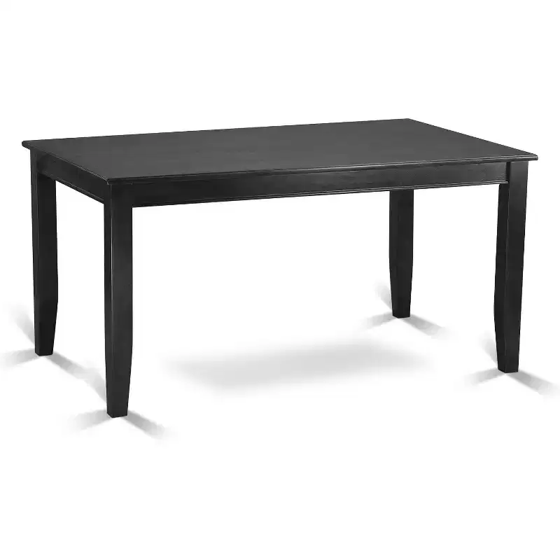 HomeStock Belmont 7Pc Rectangular 60 Inch Dining Table And Six Parson Chair With Black Leg And Pu Leather Color Black