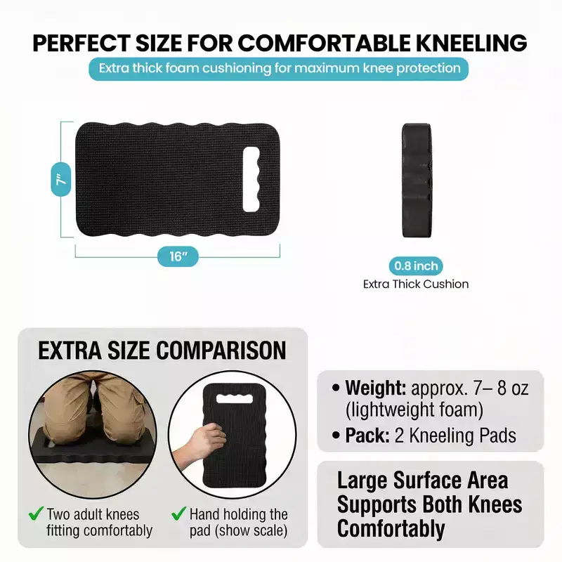 Thick Foam Kneeling Pad for Gardening Workout Soft Knee Cushion Mat for Gaden and Home, Small Black