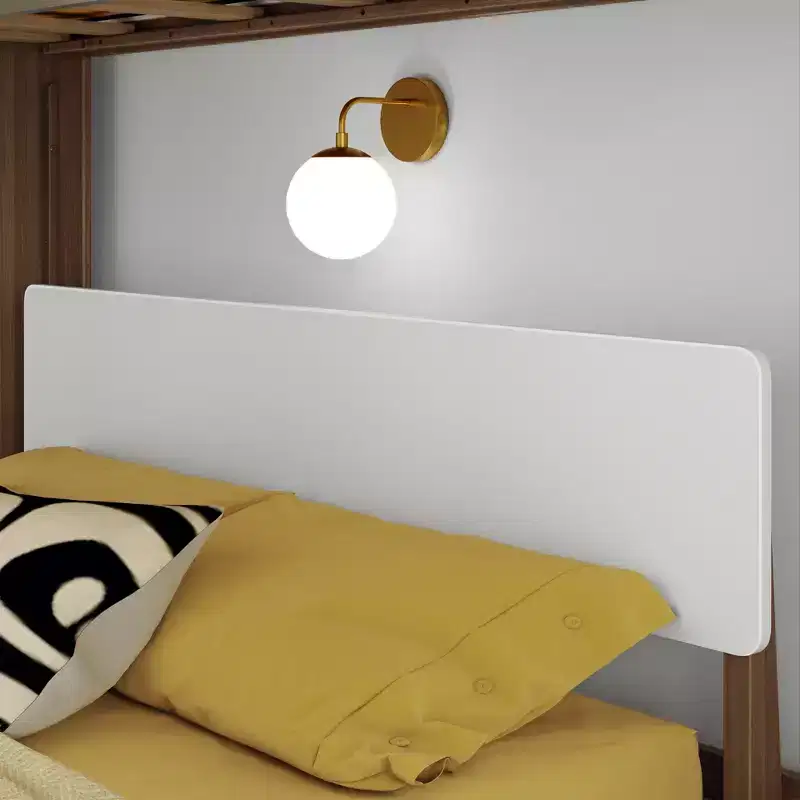 Max & Lily Mid-Century Modern Twin over Queen L-Shaped Bunk Bed, Solid Wood