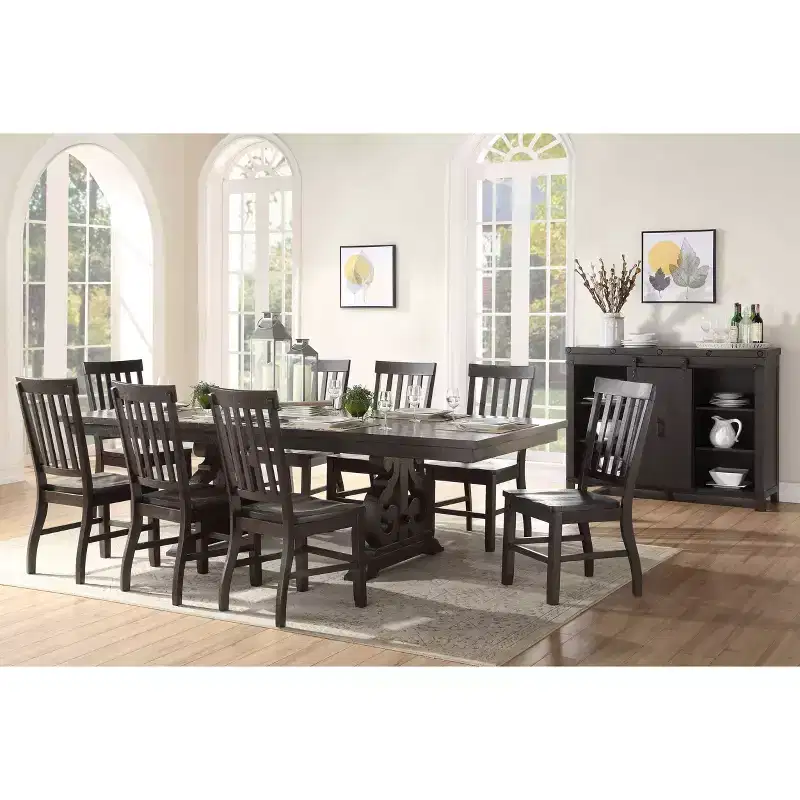 104" Maisha Dining Table Rustic Walnut Finish - Acme Furniture