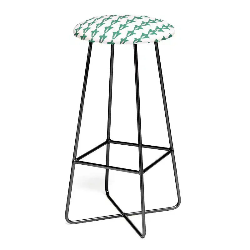 Retro Floral Pattern Barstool