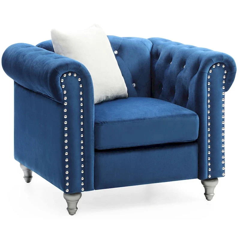 Velvet Crystal Accent Chair