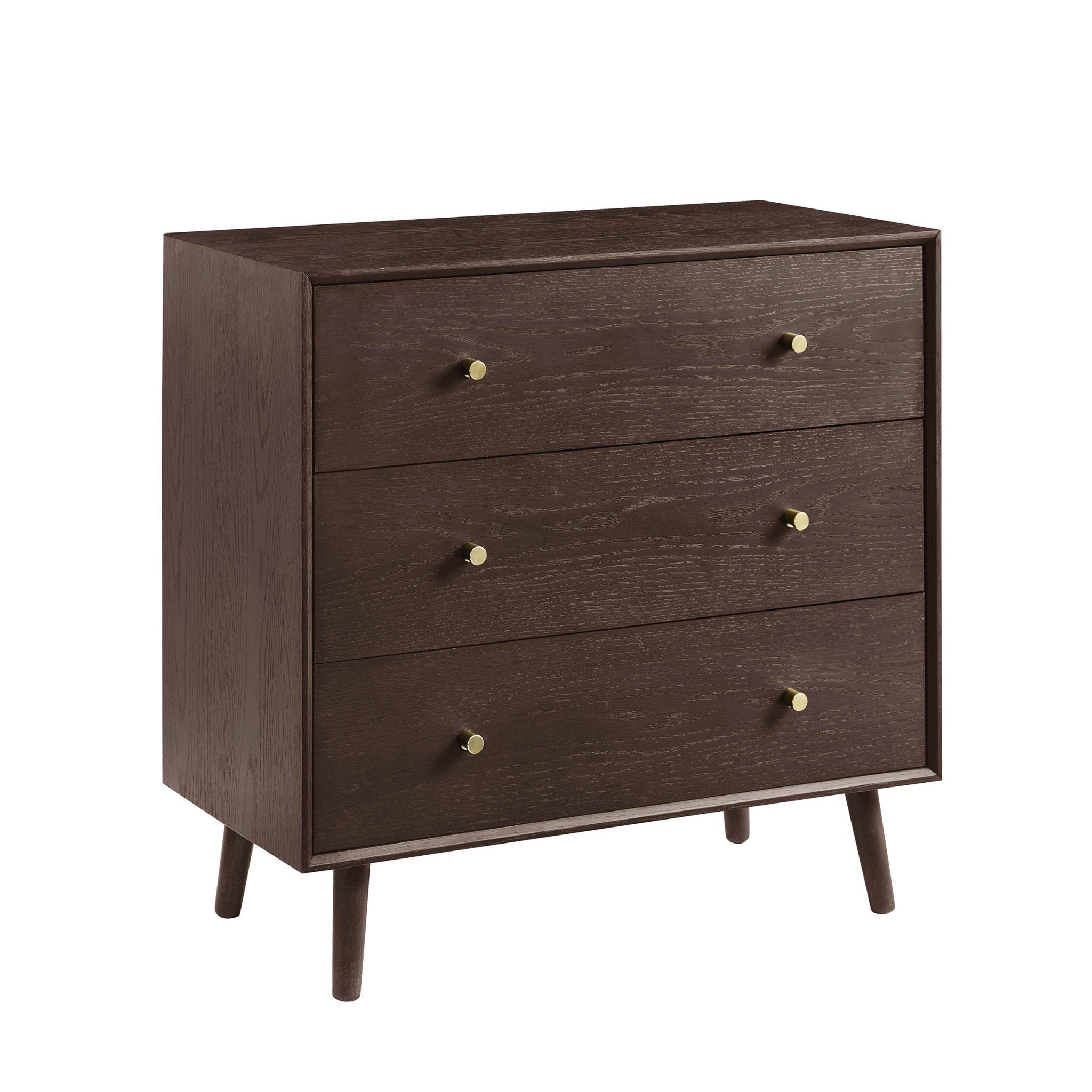 Oak 3 Drawer Chest - Walnut