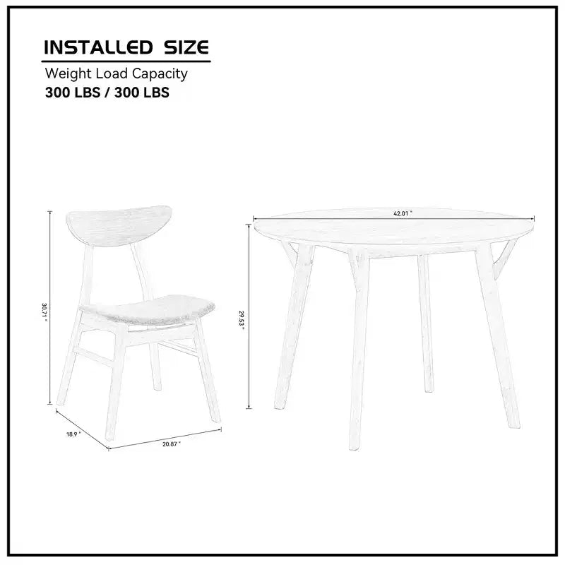GDFStudio Lambert Modern Rubber Wood and Fabric Upholstered 5 Piece Round Dining Table Set