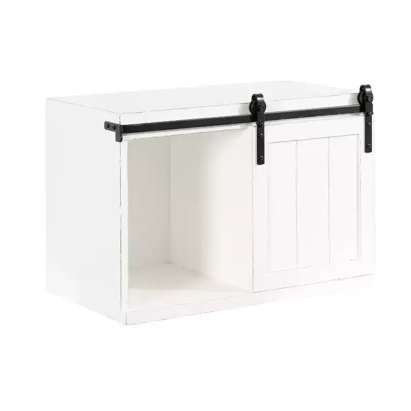 Kate and Laurel Cates Wood Floating Side Table with Cabinet