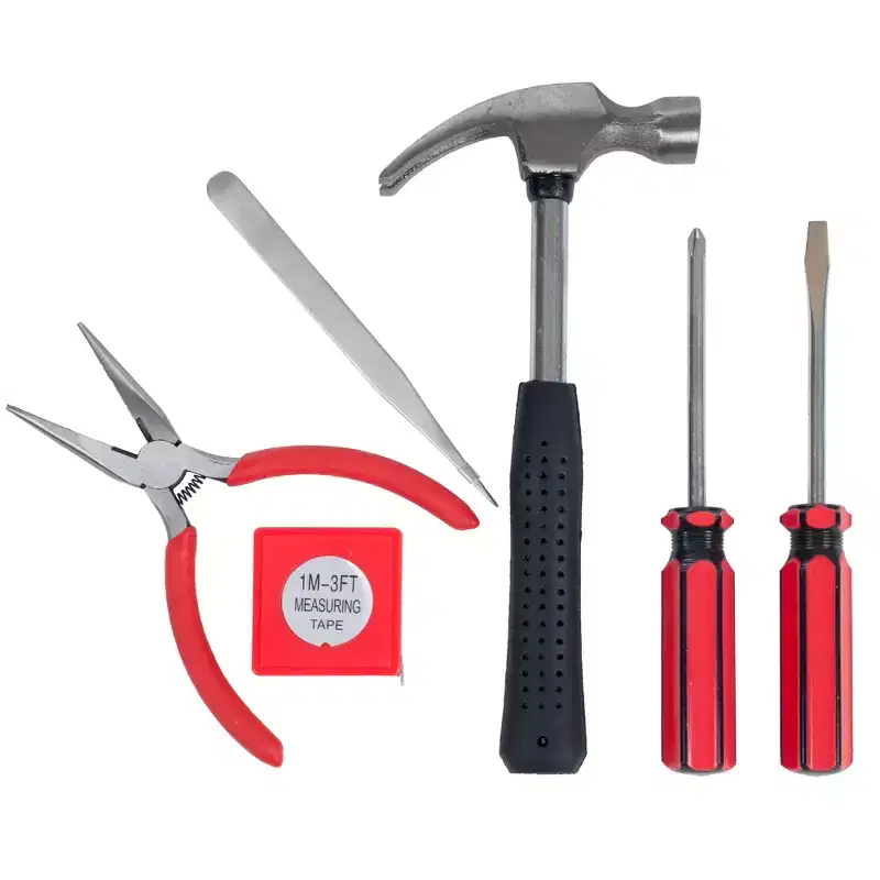 Fleming Supply Hand Tool Set for Home, Office or Car With Carrying Case - Black, 6 Pieces