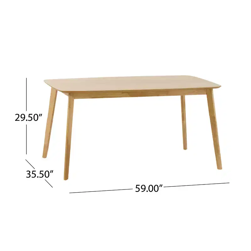 GDFStudio Anne Mid Century Modern Wood Dining Table