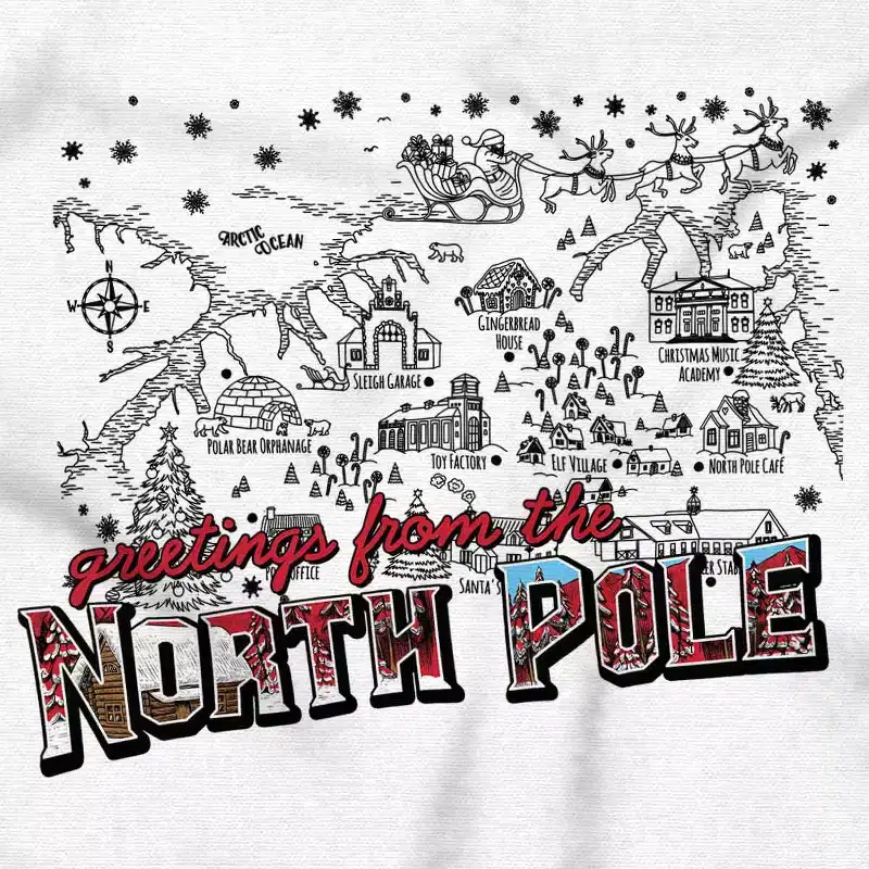 Christmas Greetings From North Pole Sweatshirt for Men or Women Brisco Brands
