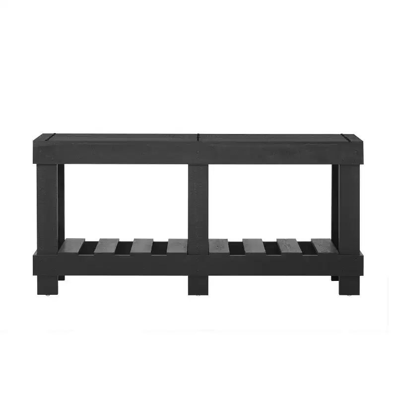 62.9 Farmhouse Entryway Console Table with Storage Shelf, Solid Fir Wood Hallway Table with Metal Rivet Accents for Living Room - Panipeachy