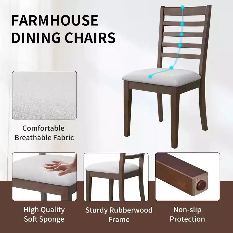 MAYEERTY 7-Piece Extendable Dining Set, 78 Rustic Table & 6 Chairs