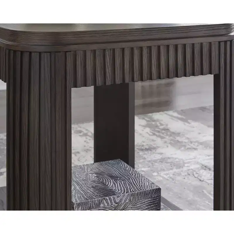 Signature Design by Ashley Carlibrie Rectangular End Table with Lower Shelf, Warm Brown Finish