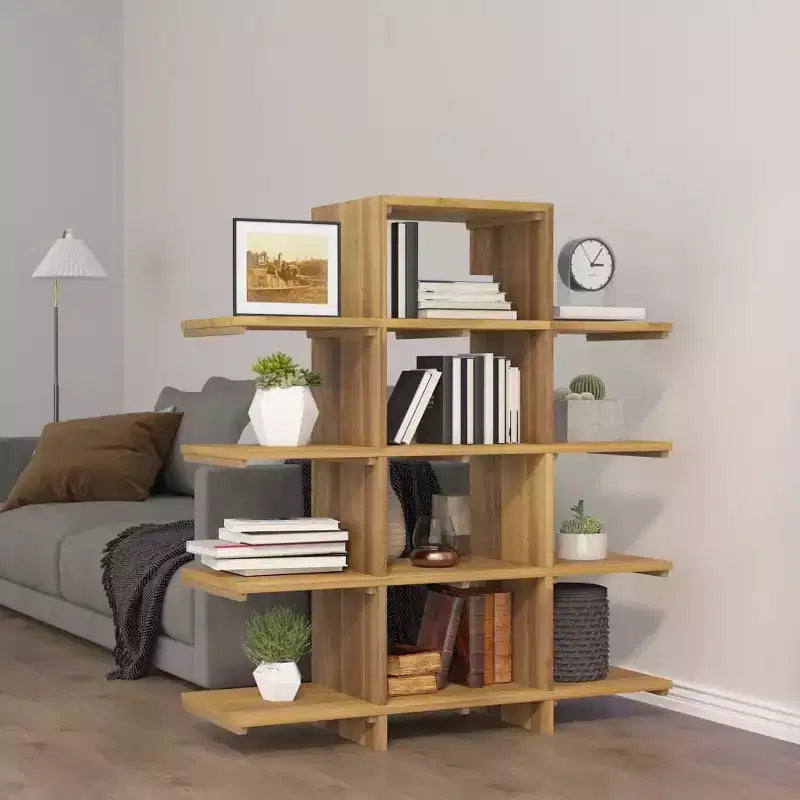 vidaXL Solid Wood Book Cabinet - Teak Bookshelf with Abundant Storage - Sanded Smooth Finish - Multi-Room Use - Home Decor