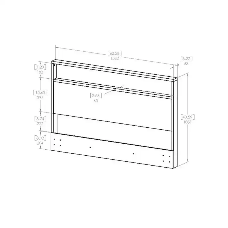 HomeStock Headboard with Shelf, Full/Queen 54/60-Inch