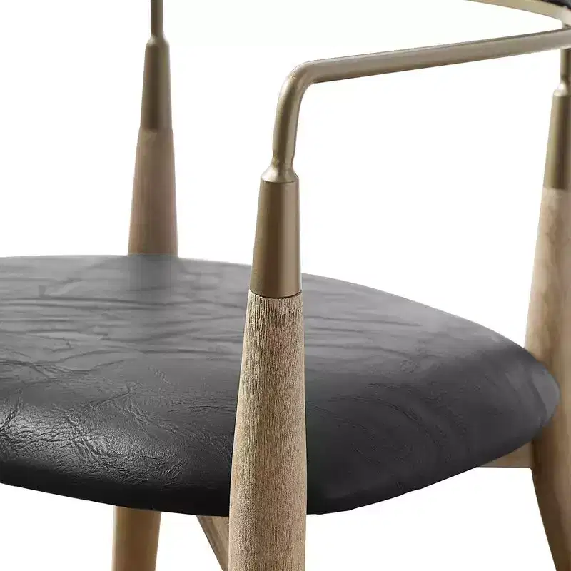 HOMLUX Set of 2 Upholstered Accent Dining Chairs Arm Rest Curved Backrest