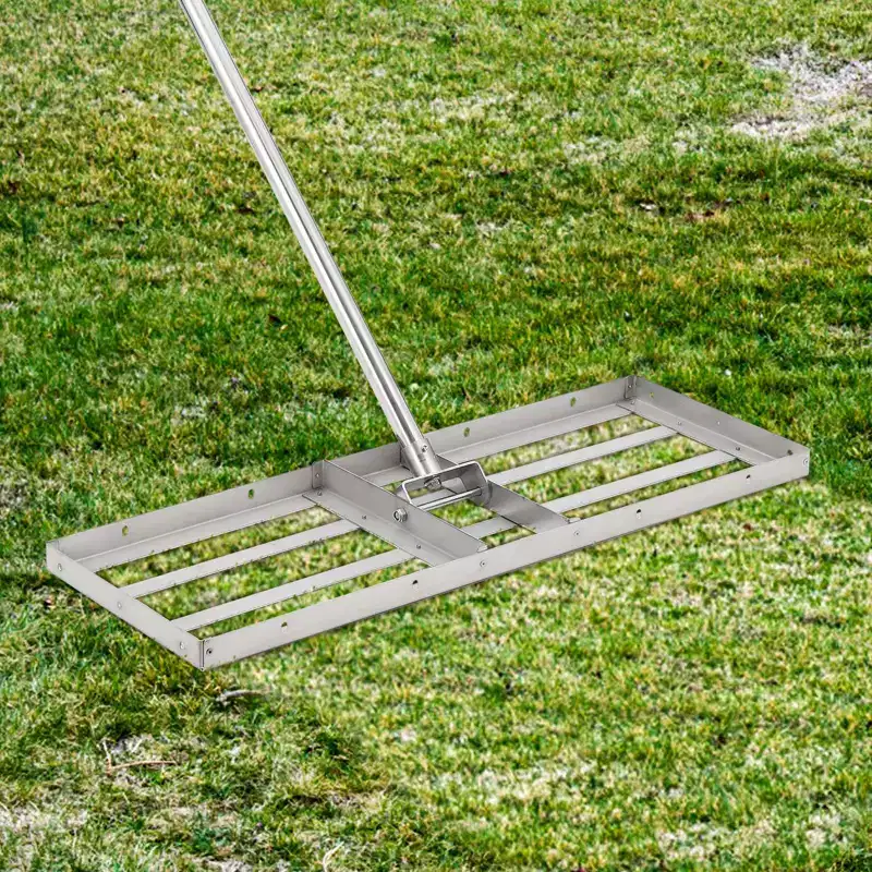 Heavy Duty Tow Behind Lawn Leveling Rake, 48 Inch Wide Drag Harrow for Soil & Grass