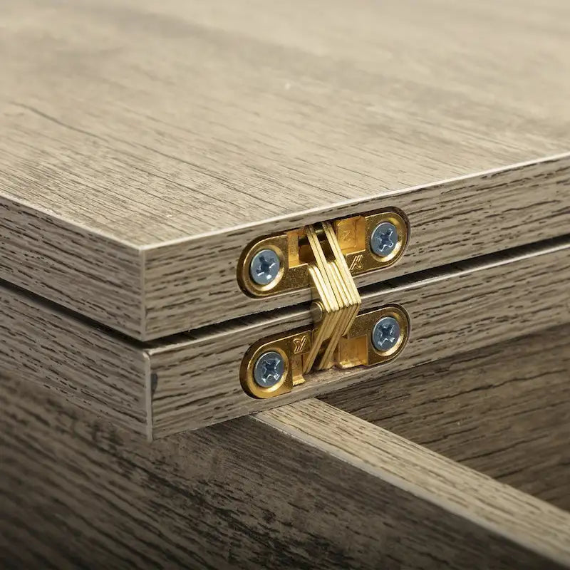 Farmhouse Flip Top End Table with Drawer, 2 AC Outlets & 2 USB Ports