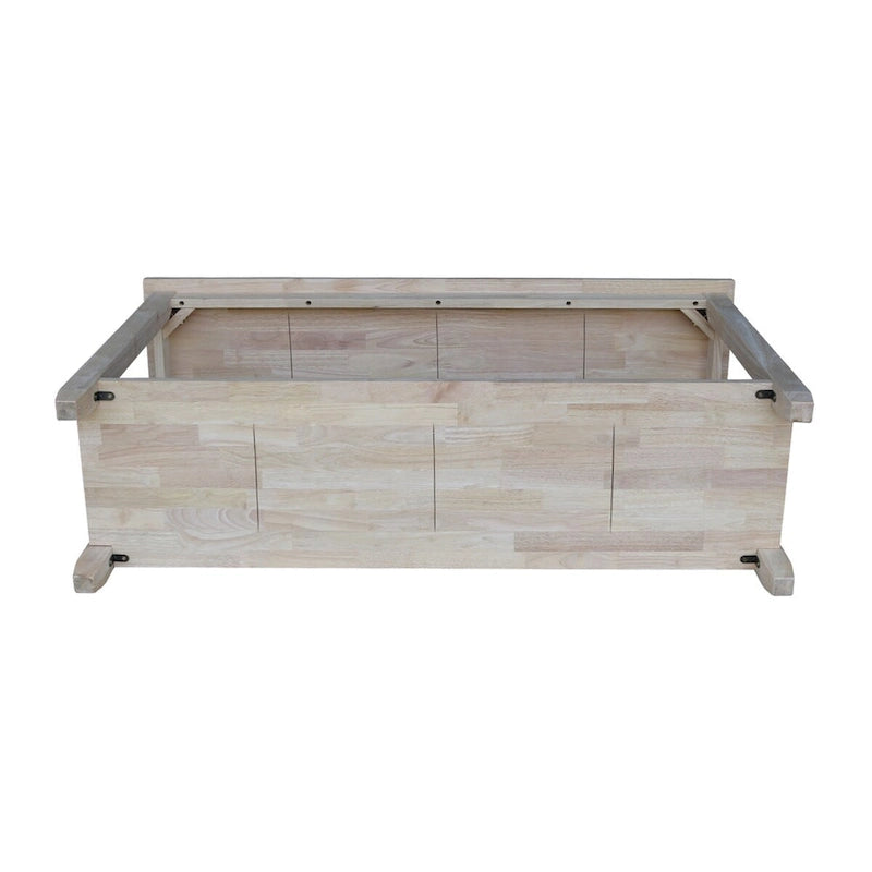 Unfinished Solid Parawood Sofa/Server Table with Lower Shelf