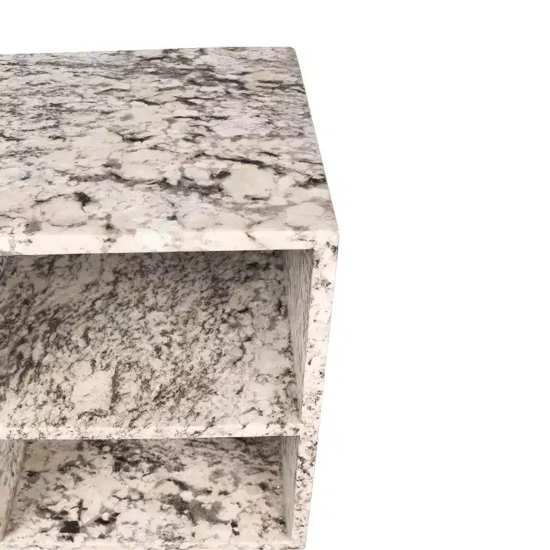 JONATHAN Y Sloane 20 Modern Natural Marble Handmade Rectangular 2-Shelf End Table