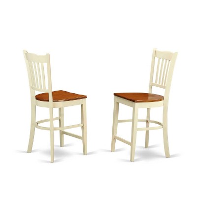 5-Piece Buttermilk and Cherry Solid Wood Top - Dining Room Set - Seats 4