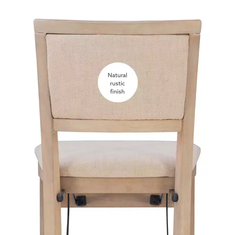 Keira Padded Back Solid Wood and Upholstered Seat Folding Barstool Gray Wash - Linon