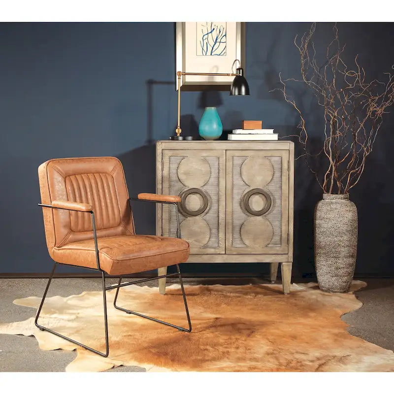 Carbon Loft Teigen Faux Leather Chair with Sled Base