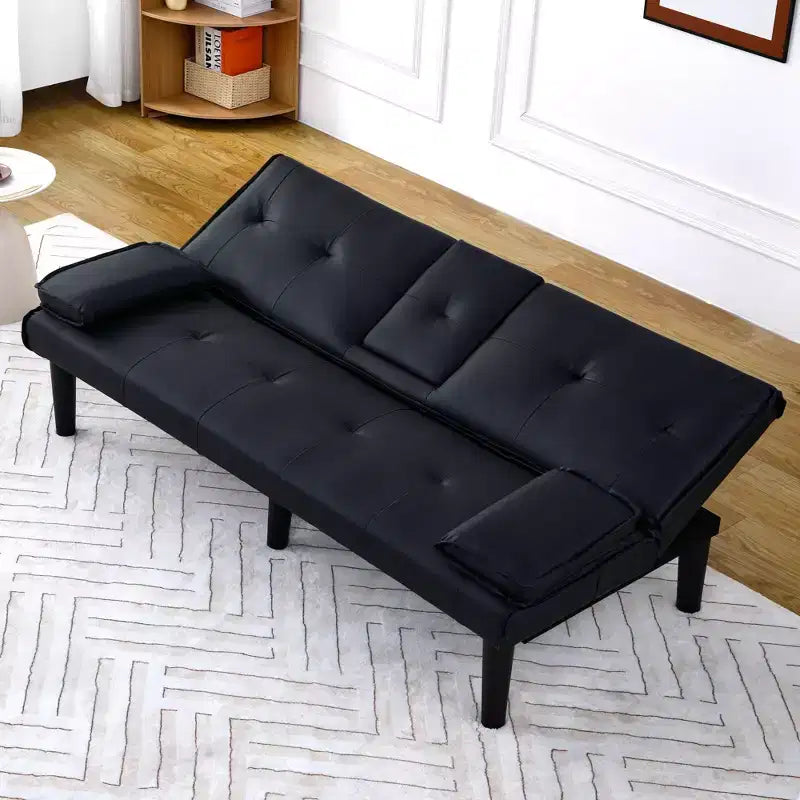 TUYOHW Convertible Sofa Bed,67 Modern Futon Sofa Bed with Cup Holder,Sleeper Couch for Small Spaces,Apartments & Offices