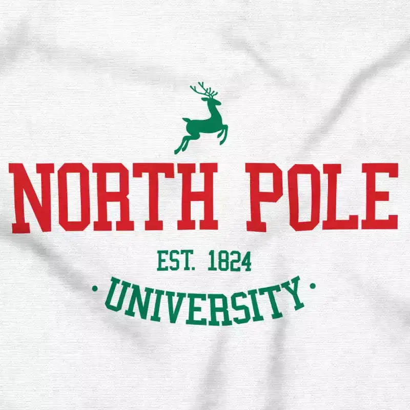 Christmas North Pole University Sweatshirt for Men or Women Brisco Brands
