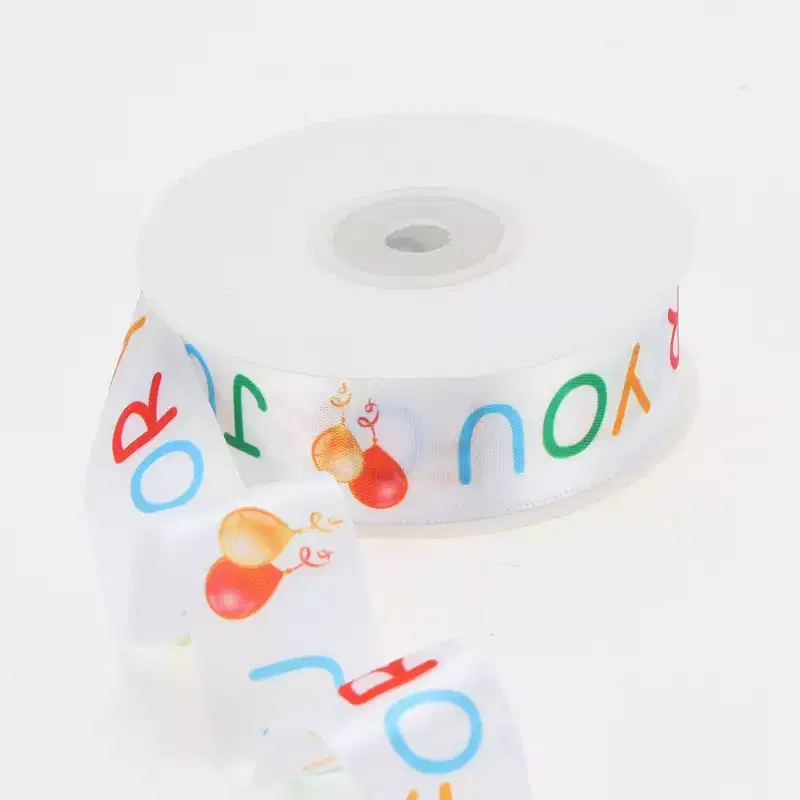 Unique Bargains 0.98x72.18' Letter Print Gift Ribbon