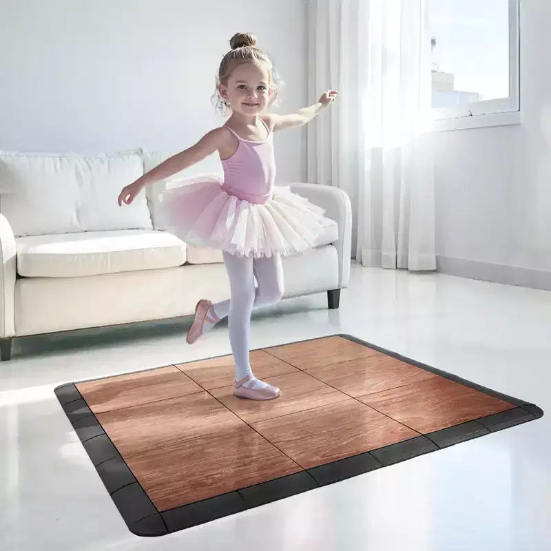 VEVOR Dance Floor Tiles, 12.4 x 12.4 in 25 Piece Interlocking Dance Flooring, Portable Dance Practice Floor with Cushioned Base