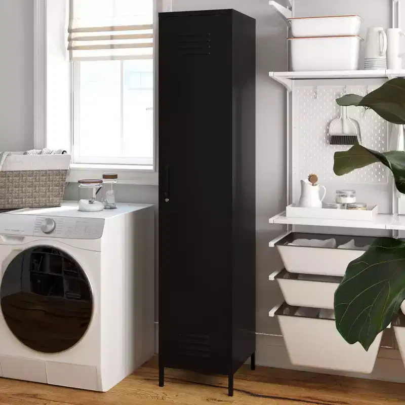 RealRooms Shadwick Single Metal Locker Storage Cabinet