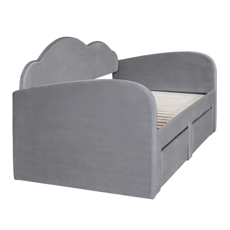 Twin Cloud Velvet Daybed with Trundle and Drawers