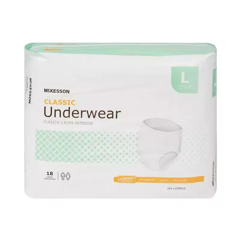 McKesson Classic Incontinence Underwear, Light Absorbency, Unisex, Large