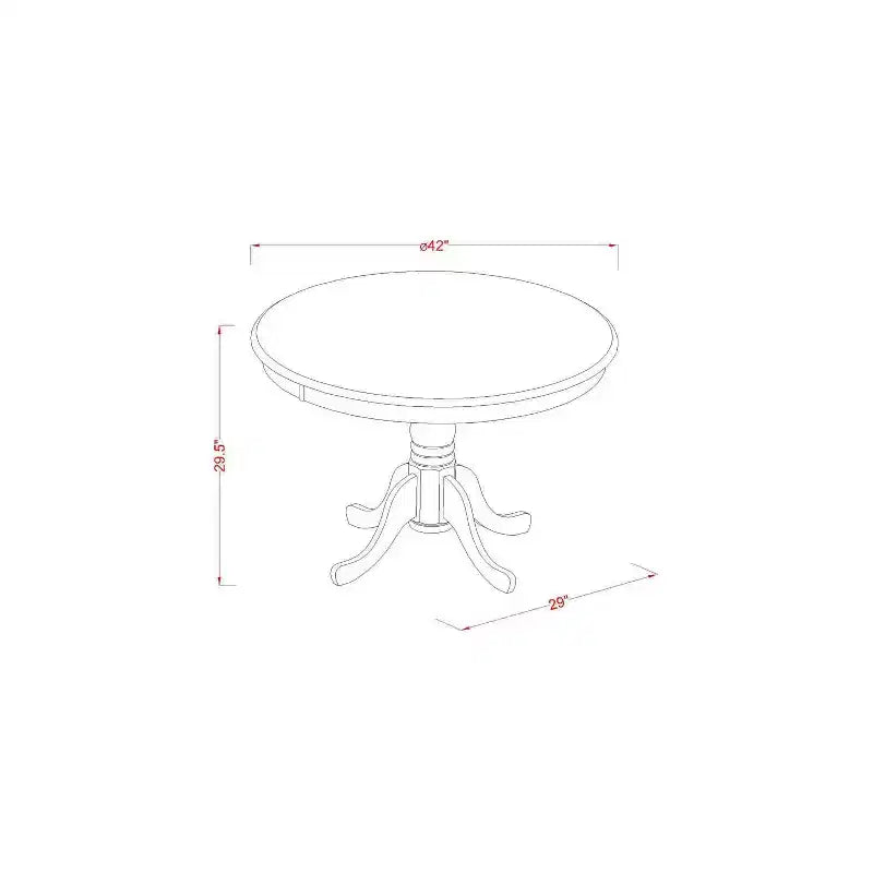 3-Pc Mahogany Finish Solid Wood Top - Dining Room Set - Seats 4