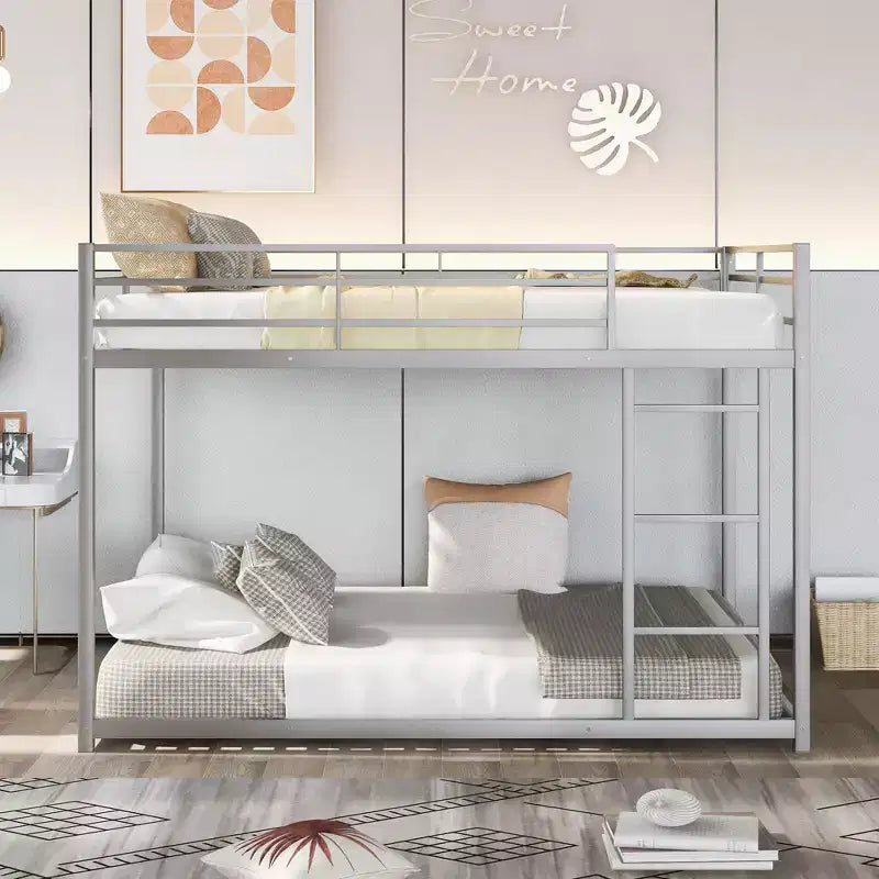 FAMYYT Full Size Metal Bunk Bed?With Ladder, Safety Guaranteed, Easy Assembly
