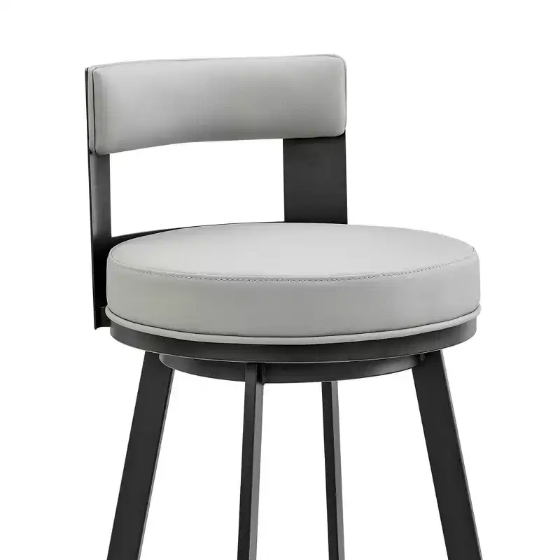 Armen Living 26 Flynn Metal with Faux Leather Swivel Counter Height Barstool