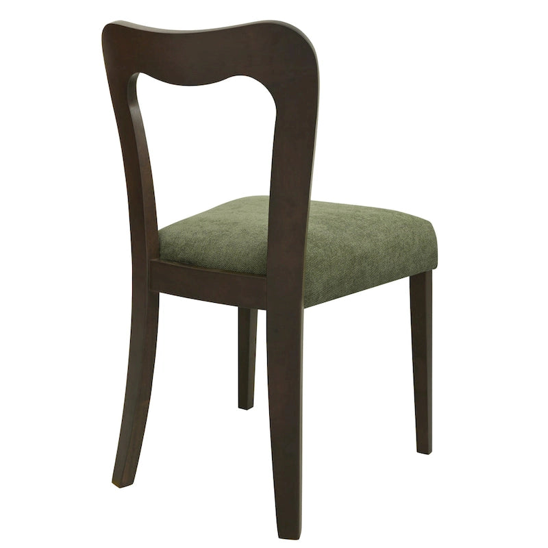 Modern Upholstered Dining Chair Set of 2 with Open-Back Design