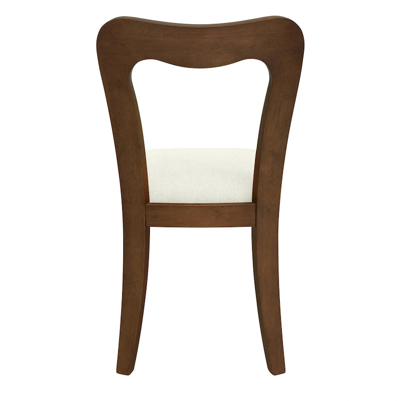 Modern Upholstered Dining Chair Set of 2 with Open-Back Design