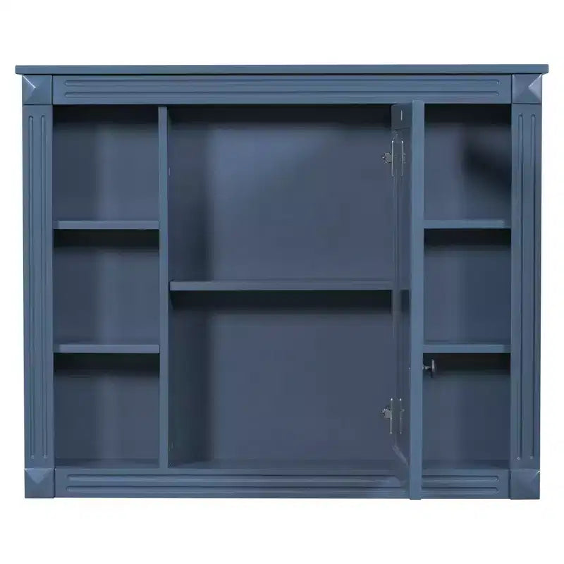 Bathroom Medicine Cabinet with Mirror Door, Wall Mounted Bathroom Storage Cabinet, Bathroom Wall Cabinet with 6 Open Shelves for Bathroom