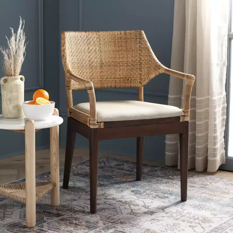 Carlo Arm Chair - SEA4002A - Brown&Honey/Beige - Safavieh