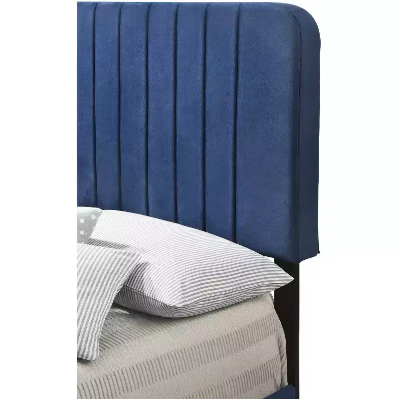 Passion Furniture Lodi Velvet UpholsteChannel Tufted Twin Panel Bed