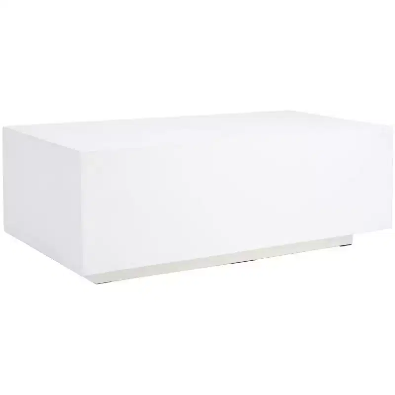 Ezro Faux Concrete Coffee Table - White - Safavieh