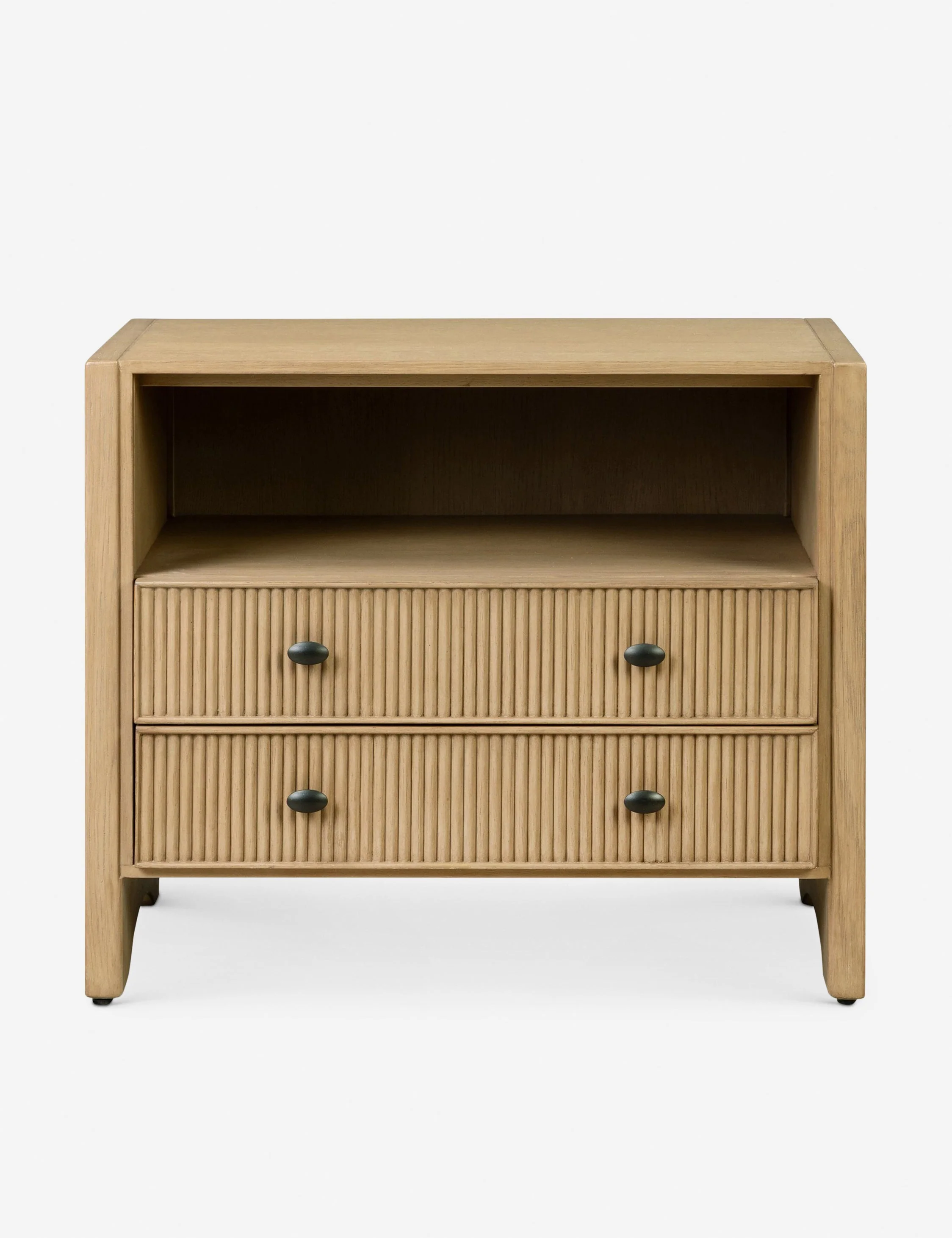 Nightstand - Scalloped reeding and softly arched details bring a tailored charm