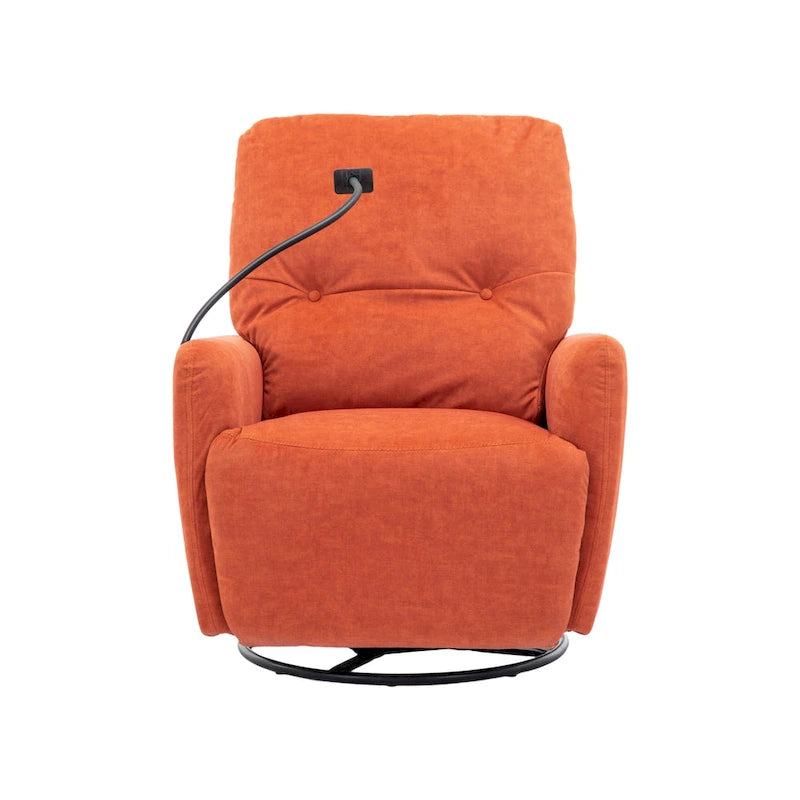 270-Degree Swivel Electric Recliner with Phone Holder and Rocking Motion